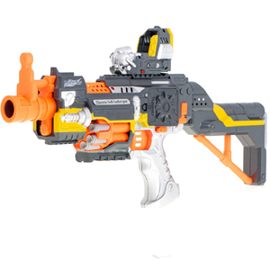 تفنگ اسباب بازی بزرگ خاکستری-نارنجی با گلوله های فومی مدل Star Game Gun -اسباب بازی